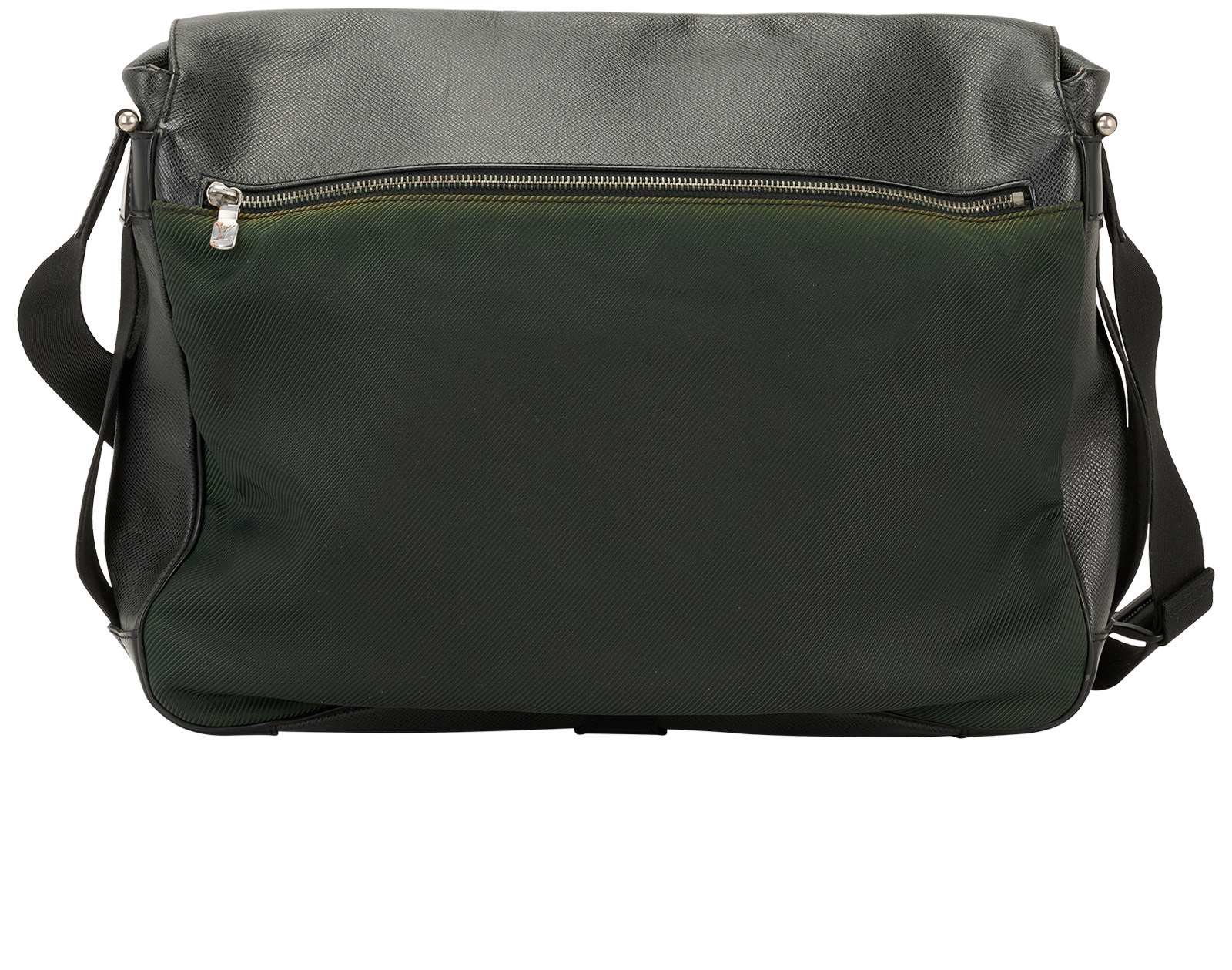 Taiga Dersou Messenger, &pound;395, Handbags, Black/Green, Leather, Back view